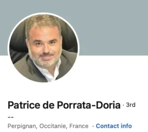 Capture d'écran du profil Linkedin de Patrice de Porrata-Doria