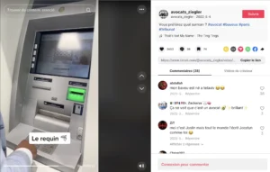 Extrait de l'une des publications de Maître Ziegler dans laquelle il se filme en train de retirer 5000 euros à un distributeur.
