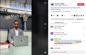 Extrait de l'une des publications de Maître Ziegler sur Tiktok.