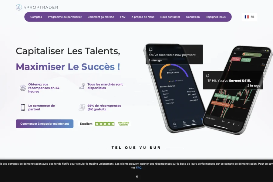 Arnaque trading sur 4proptrader.com