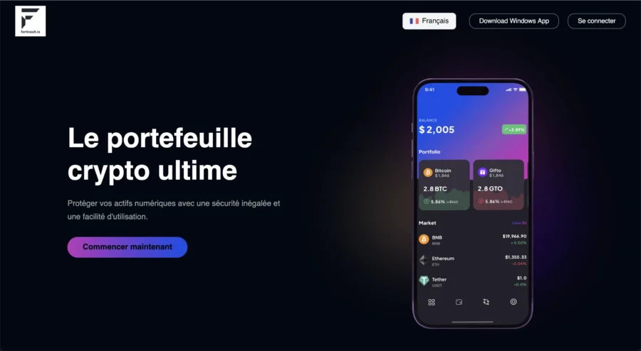 arnaque fortivault faux portefeuille crypto en ligne