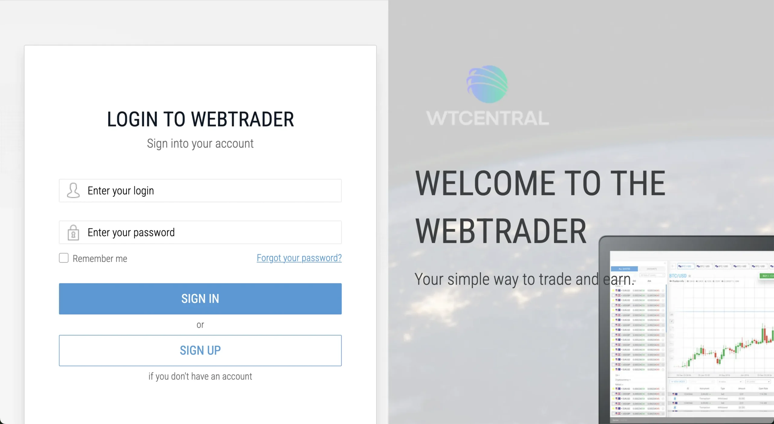 arnaque wt central fausse plateforme de trading en ligne