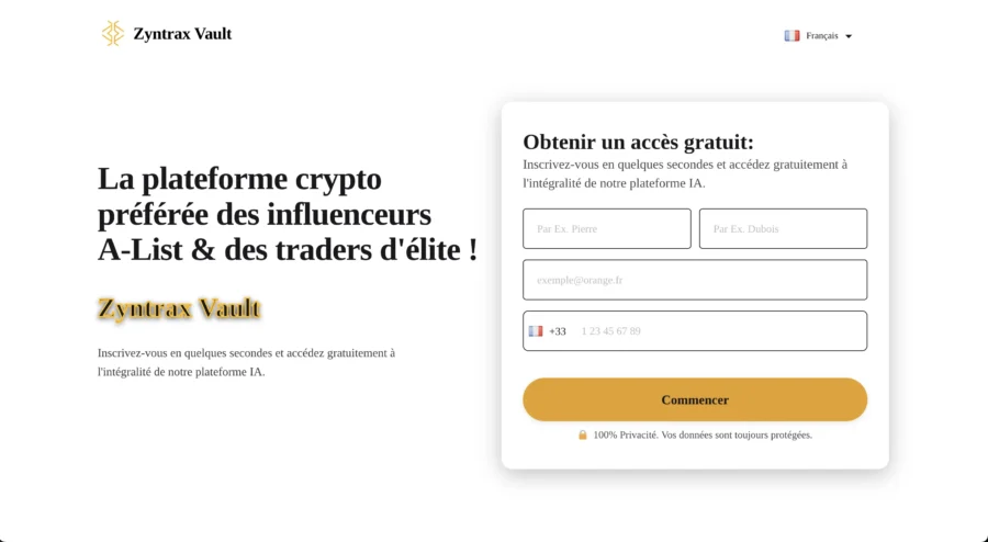 arnaque zyntraxvault faux portefeuille crypto en ligne