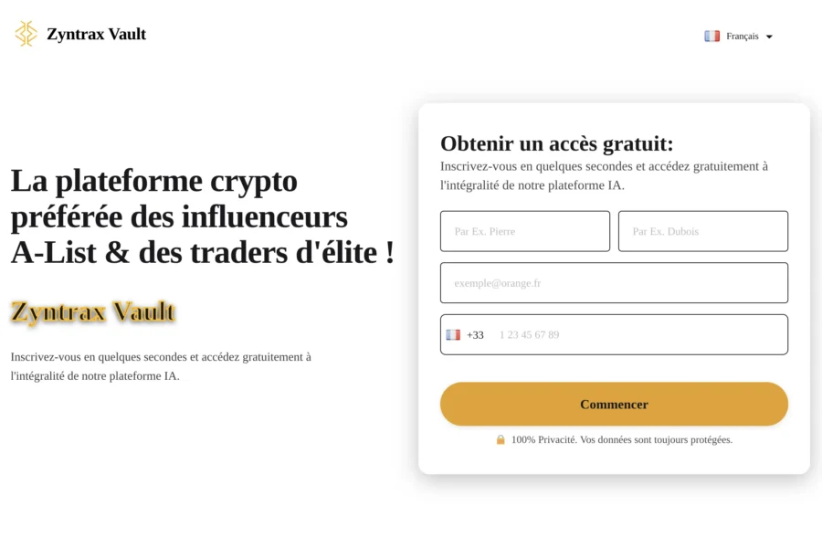 arnaque zyntraxvault faux portefeuille crypto en ligne