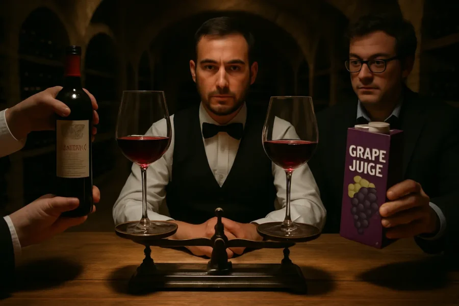 Un homme se fait arnaquer par un jus qui n'est pas un grand vin de bordeaux