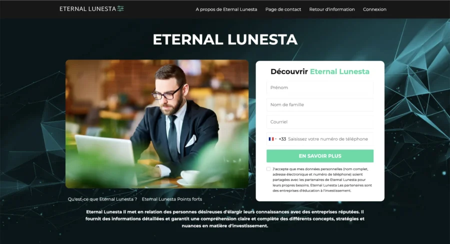 site eternallunesta.com impliqué dans une arnaque en ligne