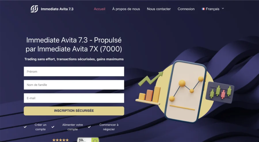 site immediate-avita.com lié à une arnaque de trading crypto