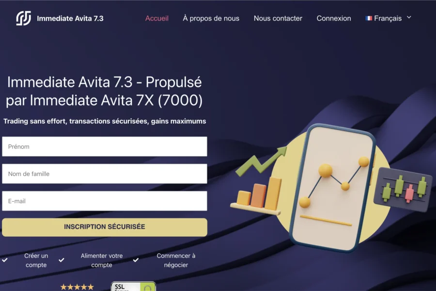 site immediate-avita.com lié à une arnaque de trading crypto