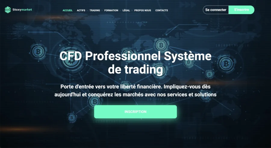 site stoxymarket.com lié à une arnaque de trading en ligne