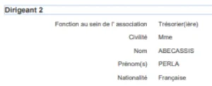 Extrait du registre des associations.