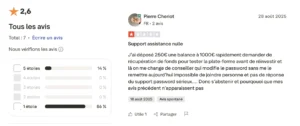 Avis négatif laissé à propos de cette offre.