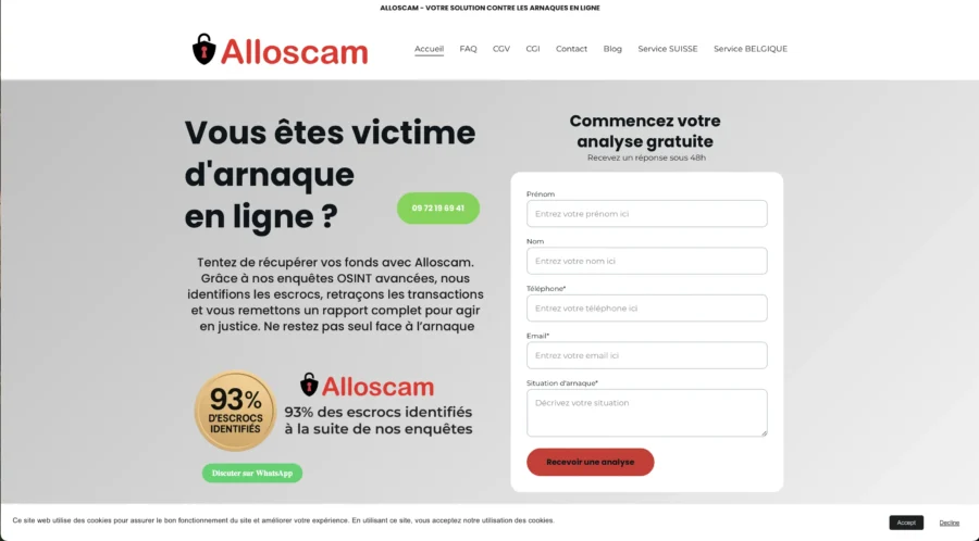 alloscam arnaque par faux appels téléphoniques