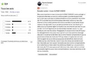 Avis négatif laissé sur Trustpilot.