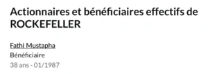 Extrait du regsitre du commerce et des sociétés en France.
