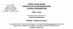 Extrait du registre du commerce et des sociétés du Delaware.
