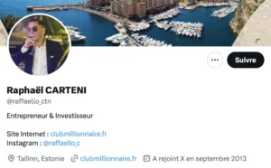 Sur Instagram, Raphaël Carteni prétend être en Estonie.