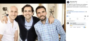 Yann Darwinn, Alexandre Leclair alias Alexandre Le Thery et ALexandre Roth prennent la pose, tout sourire.