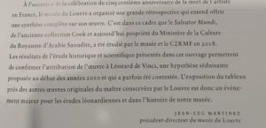 Extrait de la contribution de Jean-Claude Martinez au catalogue du Salvator Mundi.
