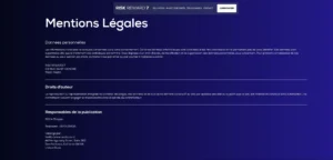 Il manque beaucoup d'informations sur les mentions légales du site.
