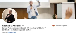 Profil Linkedin de Raphaël Carteni.