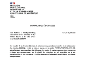 Communiqué de presse de la DGCCRF.