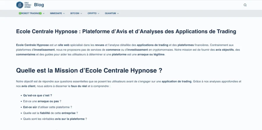ecole-centrale-hypnose.fr arnaque