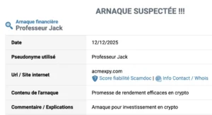Acmexpy.com est signalé comme arnaque.