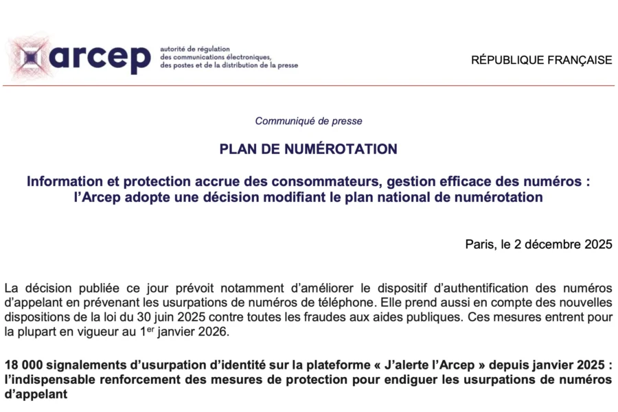 L'ARCEPS va forcer les appels frauduleux à appeler en numéros masqué