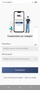 Ecran de connexion à l'application.