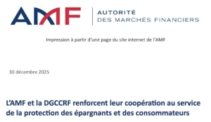 Communiqué de presse de l'AMF
