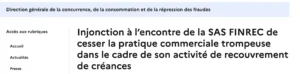 Extrait du site de la DGCCRF.