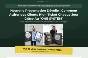 Page d'accueil du site Scaling-circle.com.