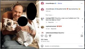 Vincent Lévi se met en scène avec son propre enfant.