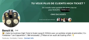 Profil Linkedin de Benoit .
