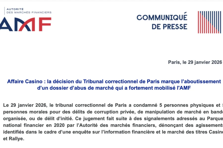 Casino: l'enquête de l'AMF pour manipulation de marché