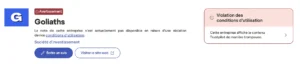 Extraits de la page Trustpilot de Goliath.