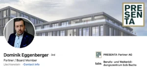 Profil Linkedin de Dominik Eggenberger.