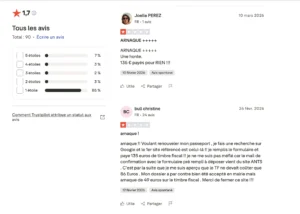 Extrait de Trustpilot.