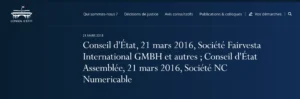 Extrait de la décision du Conseil d'Etat.