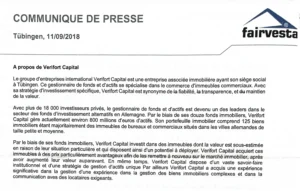 Communiqué de presse annonçant le changement de nom.