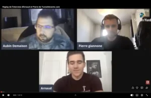 Pierre Giannone et Arnaud Duysens dans une émission Youtube.