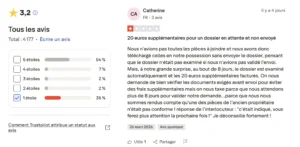 Extrait du site Trustpilot.