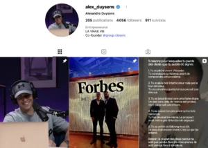 Compte Instagram de Arnaud Duysens.