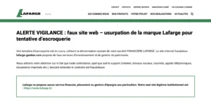 Communiqué de presse publié par Lafarge.