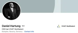 Profil Linkedin public de Daniel Hartung.