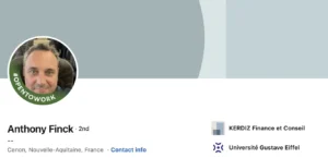 Profil Linkedin public d'Anthony Finck.