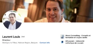 Profil Linkedin public de Laurent Louis.