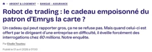 Extrait de l'article de 60 millions de consommateurs.