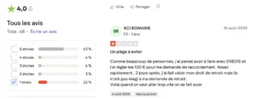 Extrait du site Trustpilot.
