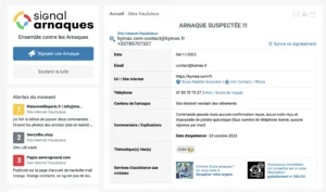 Extrait du site Signal Arnaque.